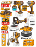 Pack de 5 Machines Sans Fils - INGCO COSLI250592