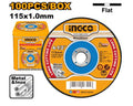 Jeu de 100 Disques Abrasifs 115 mm Ss - INGCO MCD10115100