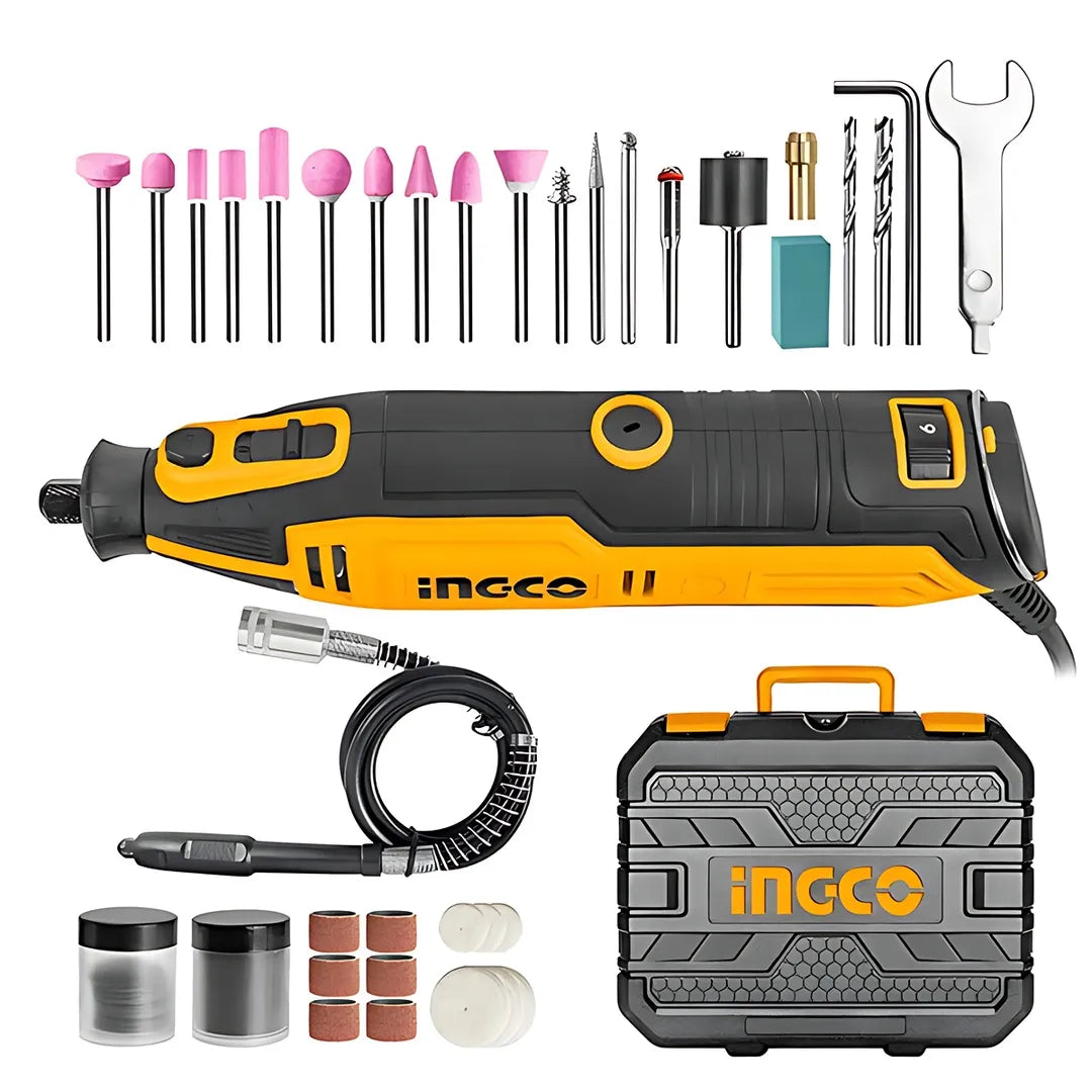 Ingco Mini Perceuse + 109 Accessoires en Coffret 130W