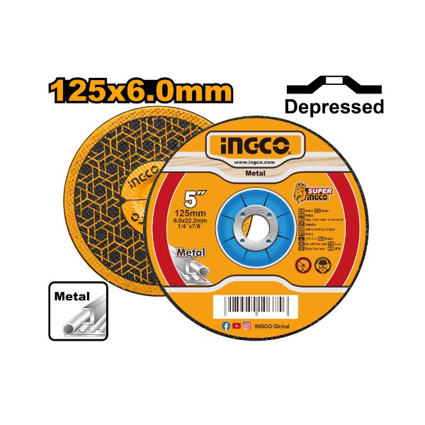 Disque à Meuler 125*6*22.2 - INGCO MGD601251
