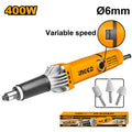 Meuleuse droite 6mm 400W + 3 acc INGCO PDG4003