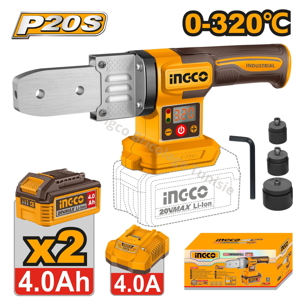Appareils de soudage de tubes en plastique 20V INGCO PTWTLI20182