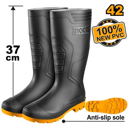 Bottes PVC noires Taille42 INGCO SSH092LYB.42