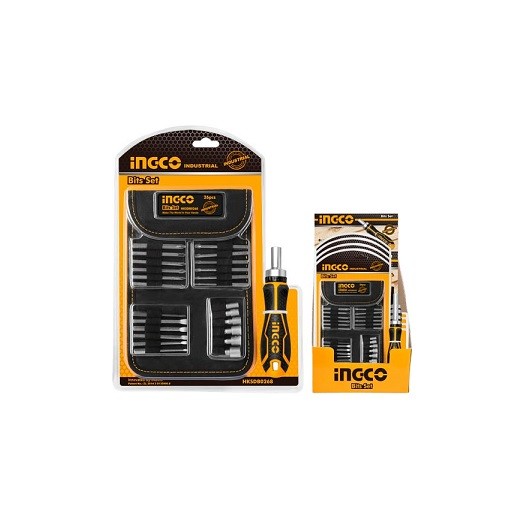 Set de 26 embouts pour tournevis 1pcs manche INGCO HKSDB0268