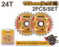Jeu de 2 Lames de Scie TCT Ultra-Minces 165mm INGCO TSB1653