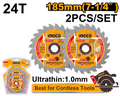 Jeu de 2 lames de scie TCT ultra-fines 185mm INGCO TSB1853