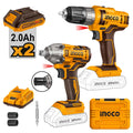 Pack Visseuse 20 V / Visseuse à Choc 20 V/2batteries - INGCO COSLI230708