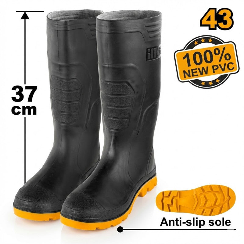 Bottes PVC noires Taille43 INGCO SSH092LYB.43