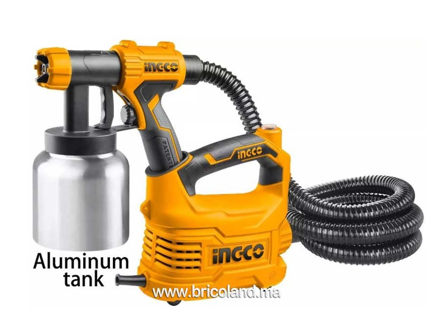 Pistolet à Peinture 500 W Bac en Aluminium - INGCO SPG5008-2