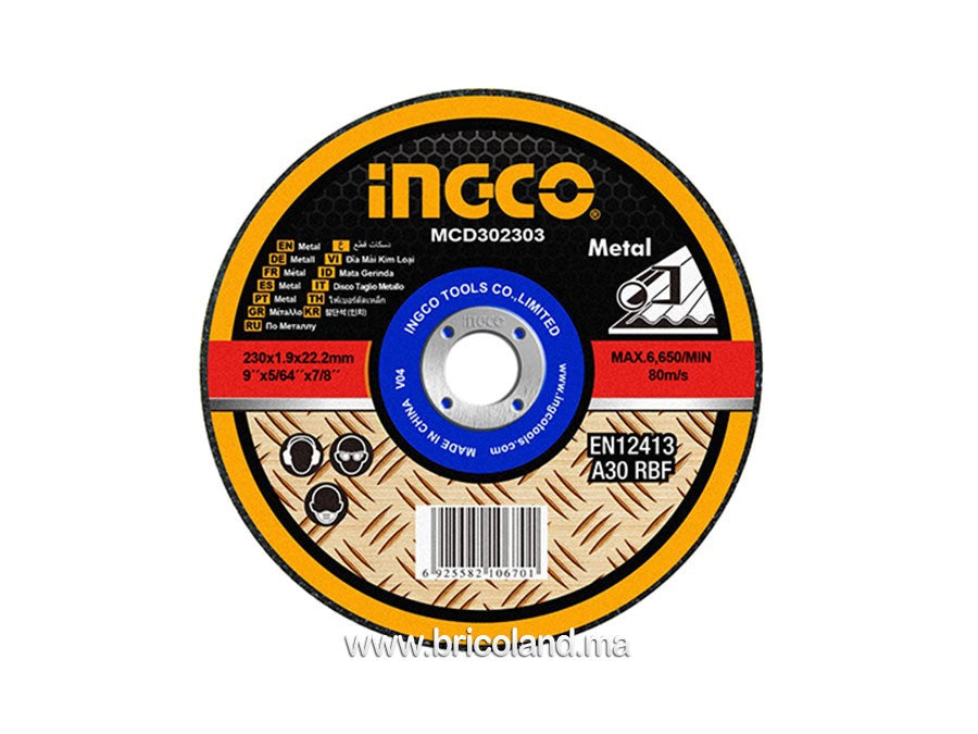 Disque abrasif de coupe en métal 230mm INGCO MCD302301HA