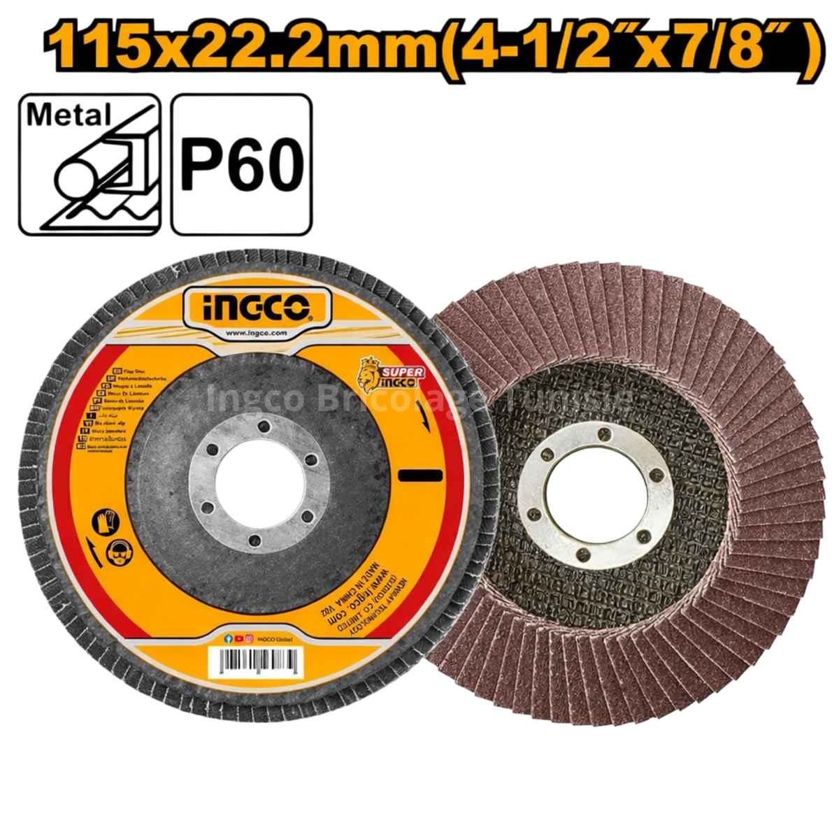 Jeu feuilles abrasives pour ponçage 2pcs 100*610mm INGCO BSP020801