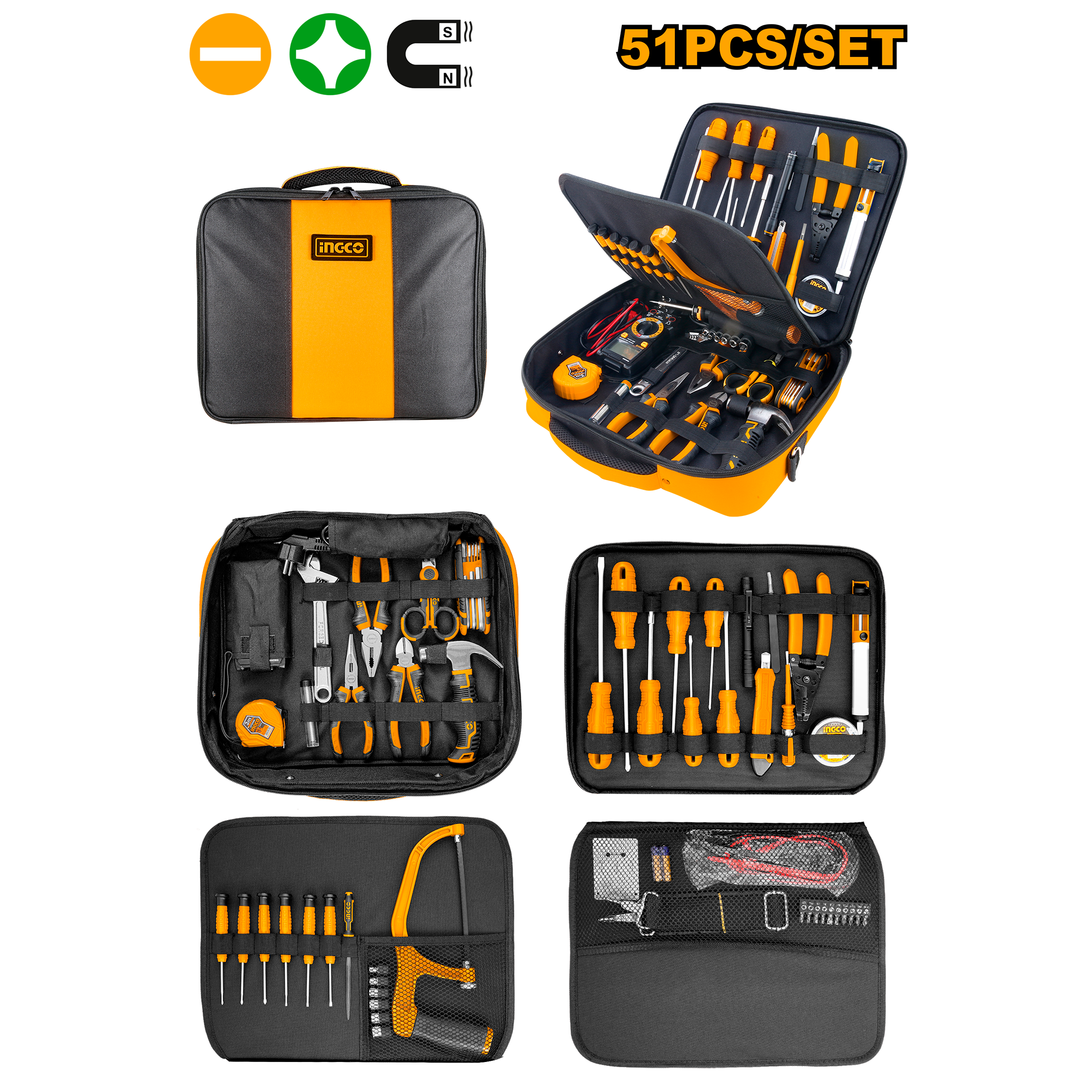 Jeu d'outils télécom 51 pièces INGCO HKTTS0511
