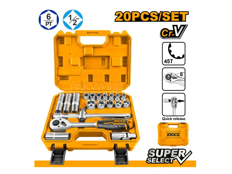Set de Douilles 1/2" 20 Pièces - INGCO HKTS12201