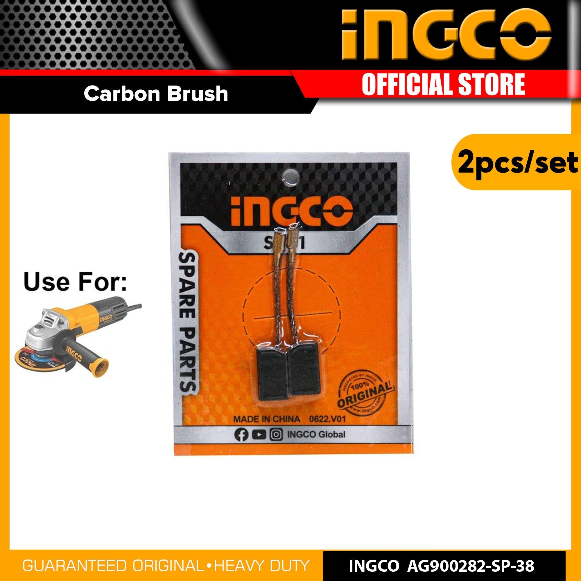 jeu de charbon ag10508 INGCO AG10508-SP-38