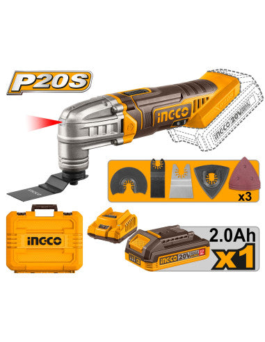 Outil Multifonction Sans Fil 20 V avec 1batt et 1 Chargeur - INGCO CMLI20228
