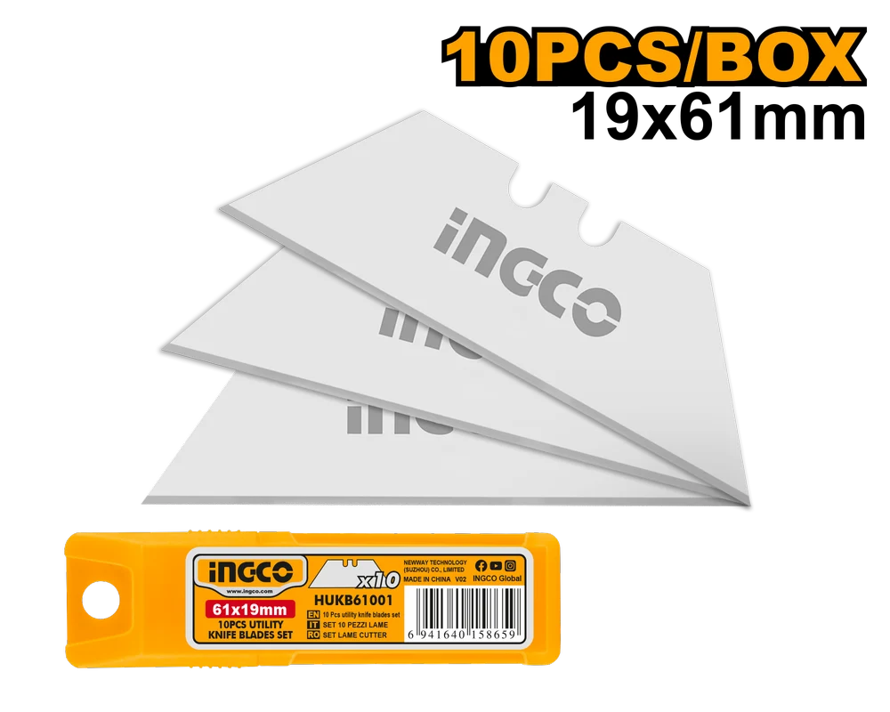 Set de 10 lames de couteaux SK5 INGCO HUKB61001