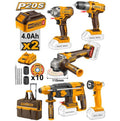 Pack Valise 5 Machines Industrielles 20 V 4 AH + Acc - INGCO CKLI2019