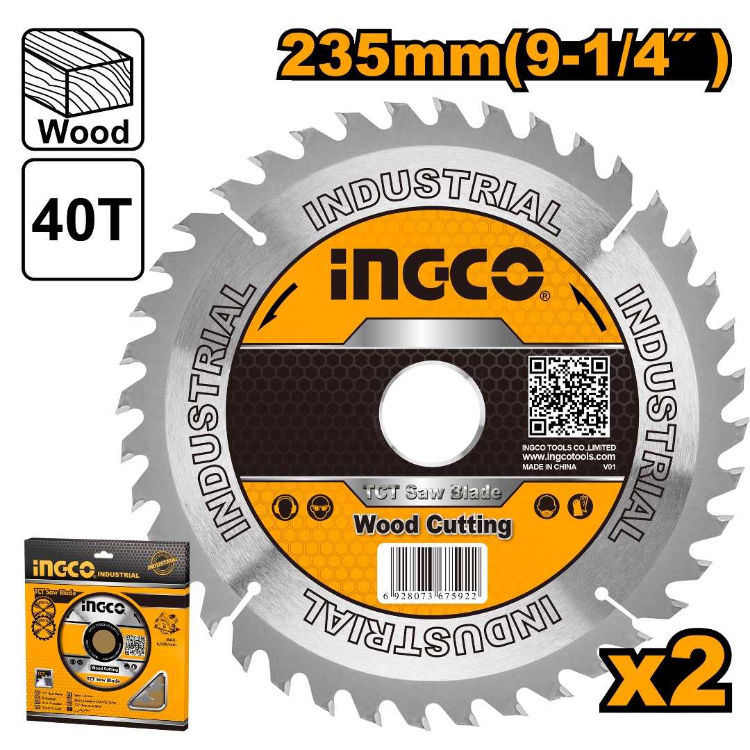 Disque scie circulaire 235mm 40D compatible CS2358 INGCO TSB123525