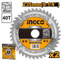 Jeu 2disques TCT 235mm pour scie circulaire CS2358 INGCO TSB1235252
