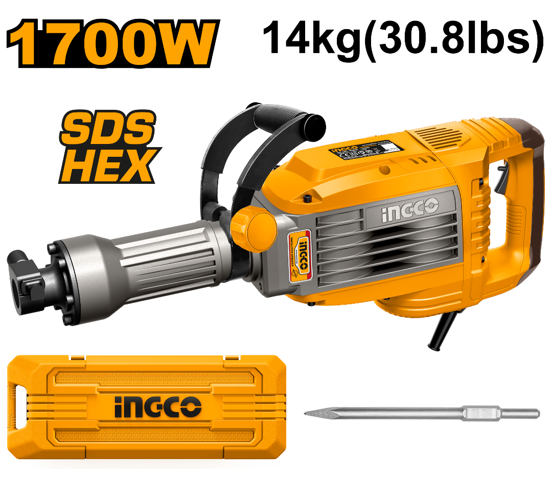 marteau piqueur 14kg 1700w  50j ingco INGCO PDB170068