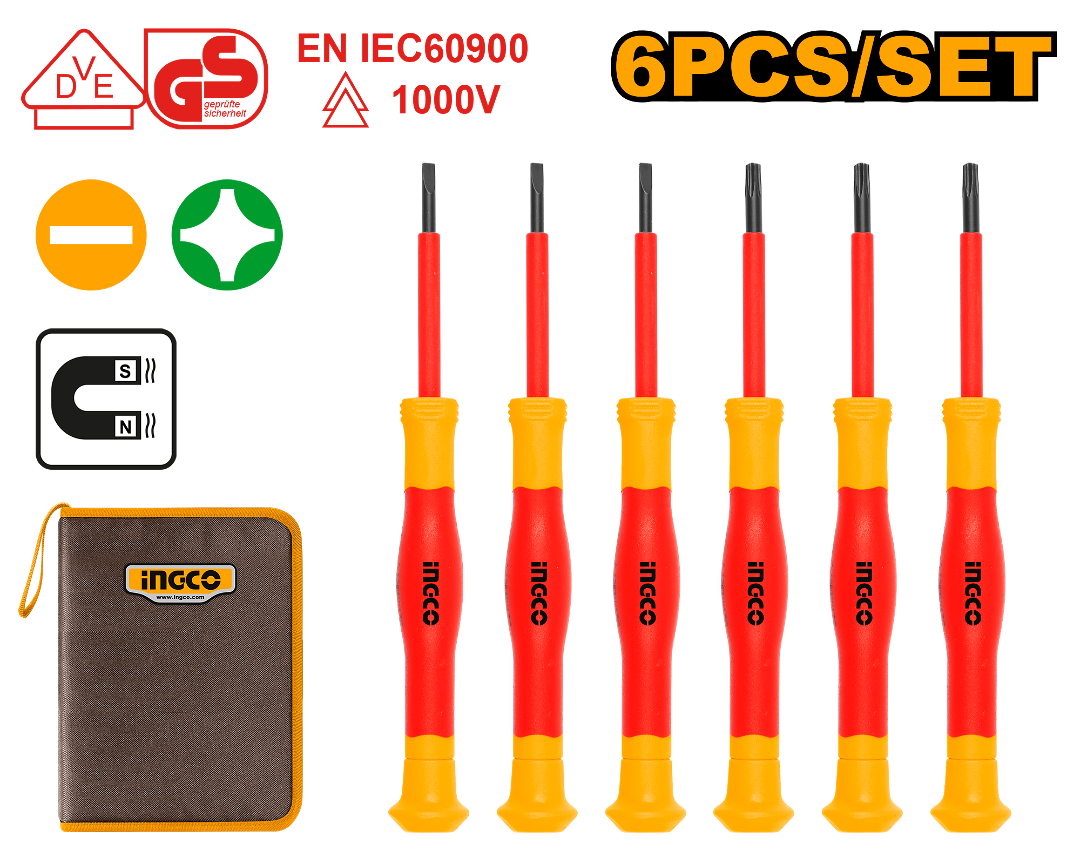 Set de 6 Tournevis de Precision - INGCO HKIPSD0601