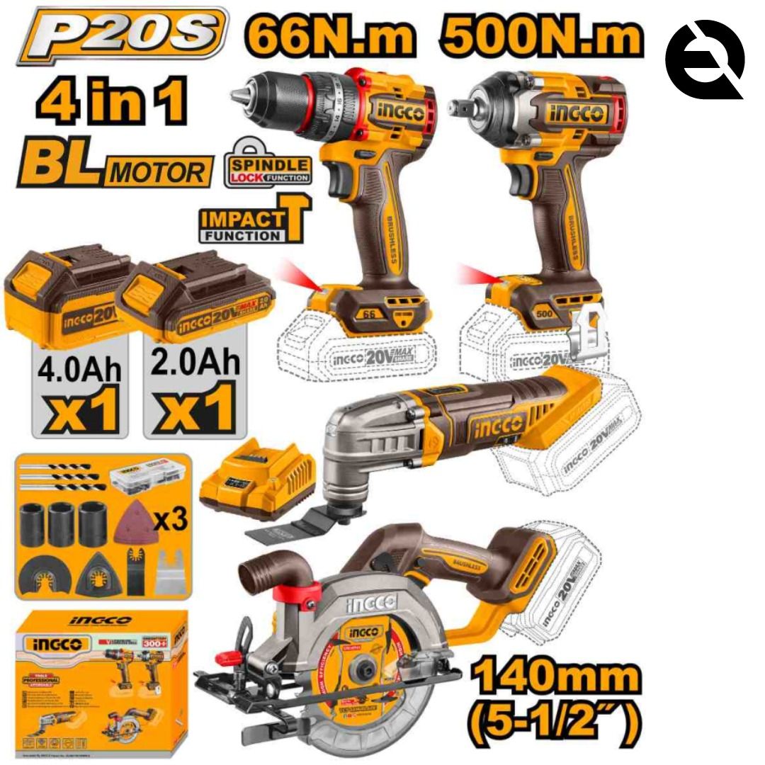 Pack 4 Machines 20 V - INGCO COSLI241169