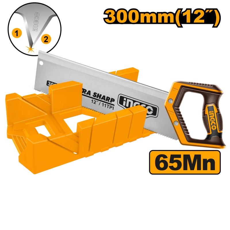 Boîte à onglets et scie à dos 300mm INGCO HMBSK30082