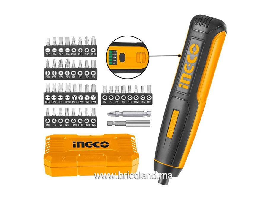 Visseuse Sans Fil à Batterie Li-ion 4 V 46pcs - INGCO CSDLI0403